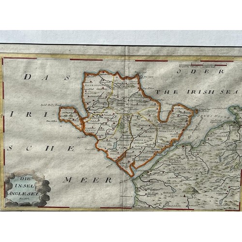 275 - EARLY ORIGINAL MAP OF ANGLESEY, APPROXIMATELY 24 x 35cm