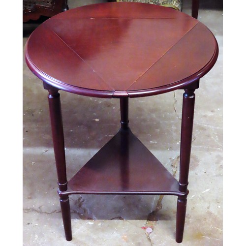 94 - 20th century Mahogany small circular dropleaf table. Approx. 65cm H x 51cm Diameter