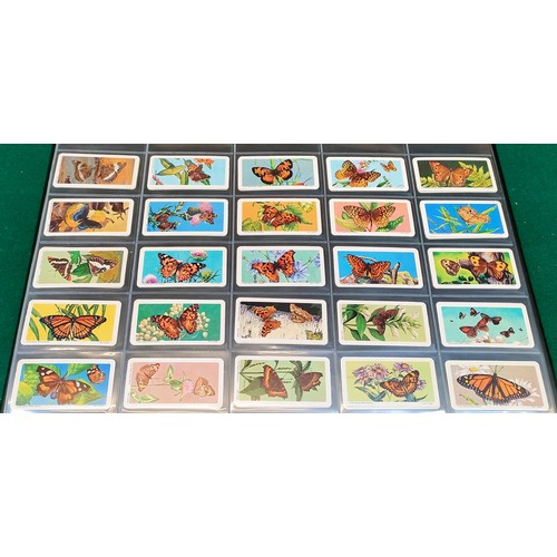 1 - Album of various brooke bond tea cards, some Canadian sets including education stamps with car + dif... 