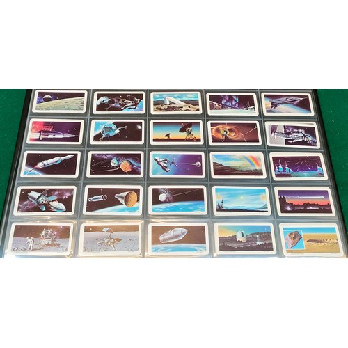 1 - Album of various brooke bond tea cards, some Canadian sets including education stamps with car + dif... 