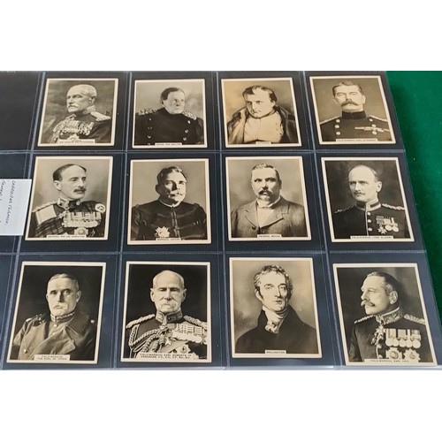 35 - Set of Carreras Famous Soldiers cards, plus set of Carreras War Cartoons cards