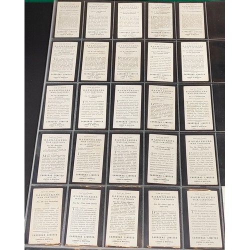 35 - Set of Carreras Famous Soldiers cards, plus set of Carreras War Cartoons cards