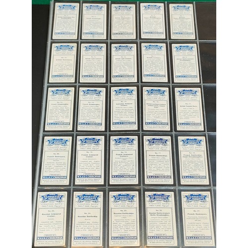 38 - Set of Churchmans Silhouettes of Warships cards