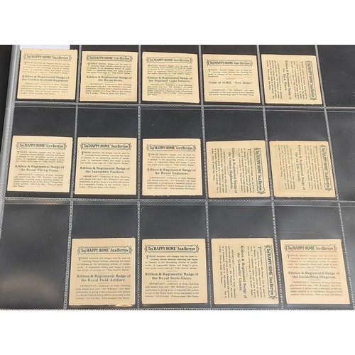 90 - Three trade silk sets including Happy Home, Regimental Badges, and Women on War Work