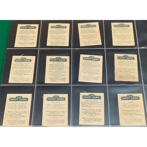 90 - Three trade silk sets including Happy Home, Regimental Badges, and Women on War Work