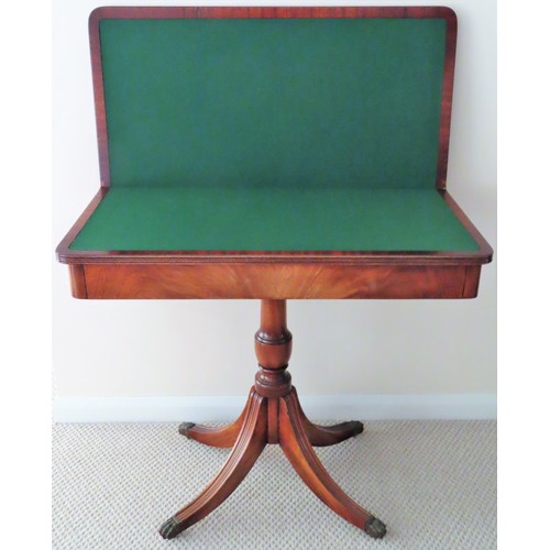 72 - 20th century mahogany fold over games table with felt lined interior. Approx. 75cm H x 85cm W x 84cm... 