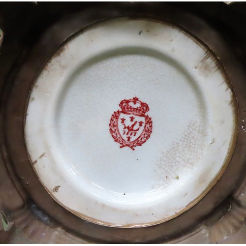 18 - Large early 20th century Chinese Export pottery vase, with gilt handles and supports. Approx. 48cm H... 