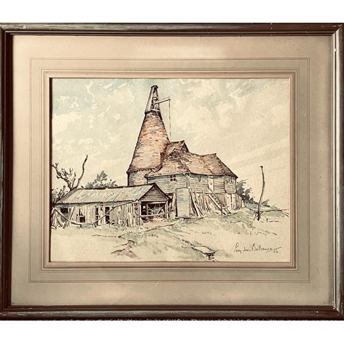 30A - PERCY DES C BALLANCE, WATERCOLOUR- 'THE OLD OASTHOUSE', SIGNED AND DATED '54 LOWER RIGHT, APPROXIMAT... 