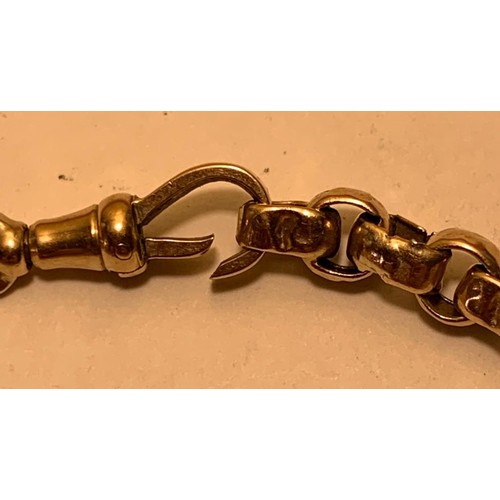 7 - 9ct GOLD WATCH CHAIN, TOTAL WEIGHT APPROX 13.1g