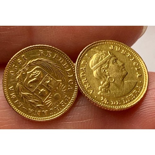 62 - GOLD COLOURED VERDAD Y JUSTICIA 1/5 DE LIBRA 1920 COINS CUFFLINKS, TOTAL WEIGHT APPROX 7.33g