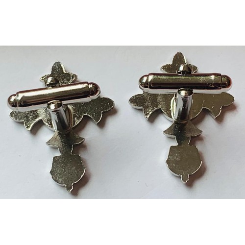 65 - SILVER COLOURED CUFFLINKS- FOR GOD AND THE EMPIRE