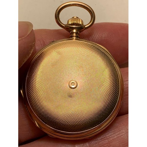 79 - 14ct GOLD ANTIQUE POCKET WATCH 0,583 138667 67 ENGRAVING INSIDE, WEIGHT APPROX 32.23g, AND 9ct GOLD ... 