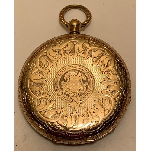 80 - 14kt GOLD ANTIQUE POCKET WATCH 110347 4, TOTAL WEIGHT APPROX 34.45g