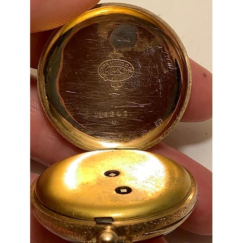 80 - 14kt GOLD ANTIQUE POCKET WATCH 110347 4, TOTAL WEIGHT APPROX 34.45g