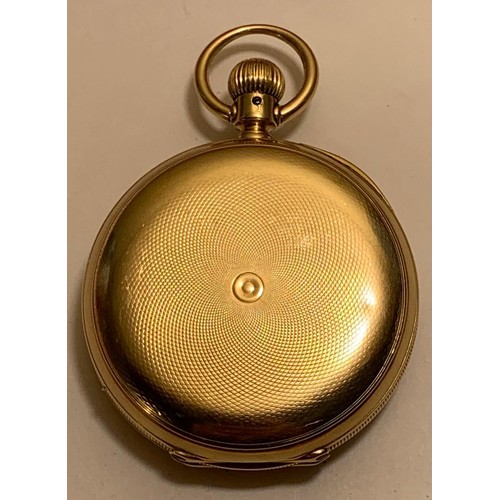 81 - 18ct GOLD ANTIQUE HILLSIDE WALTHAM MASS (BELFAST PAT PINION) POCKET WATCH AB 31 8334 1,873041, TOTAL... 