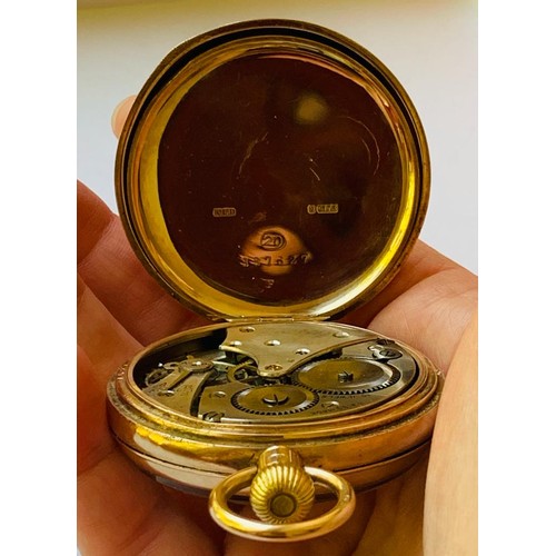 84 - 9ct GOLD ANTIQUE POCKET WATCH 15 JEWELS SWISS MADE, 337627 337.27, TOTAL WEIGHT APPROX 84.32g