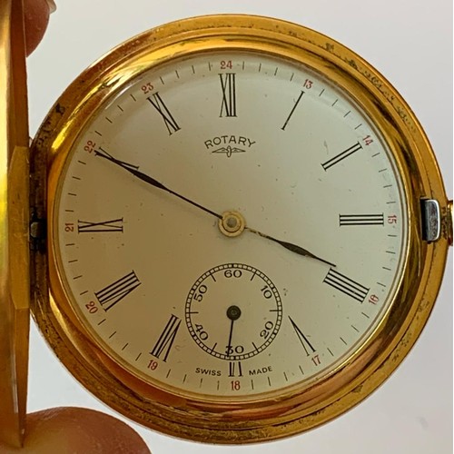 91 - GOLD COLOURED ROTARY POCKET WATCH AND GOLD COLOURED CARVEL POCKET WATCH