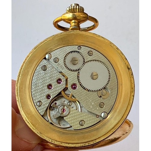 91 - GOLD COLOURED ROTARY POCKET WATCH AND GOLD COLOURED CARVEL POCKET WATCH