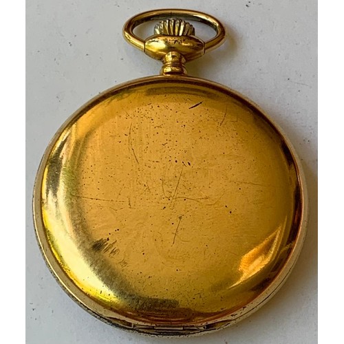 91 - GOLD COLOURED ROTARY POCKET WATCH AND GOLD COLOURED CARVEL POCKET WATCH