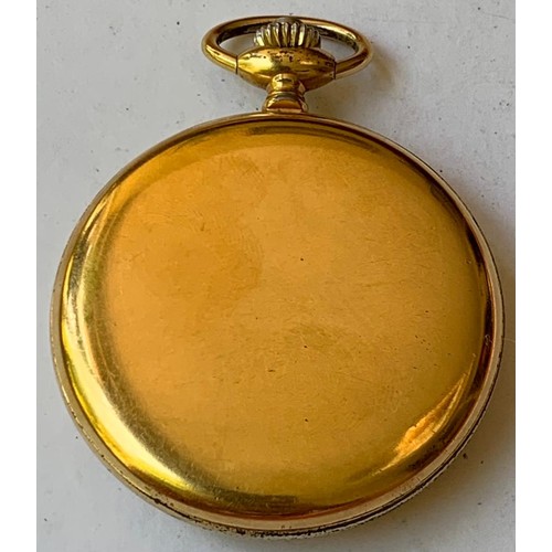 91 - GOLD COLOURED ROTARY POCKET WATCH AND GOLD COLOURED CARVEL POCKET WATCH