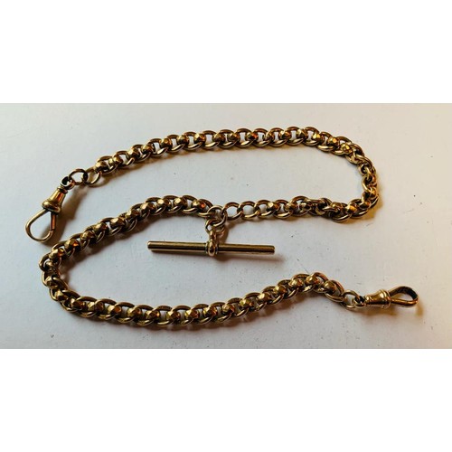 103 - 9ct GOLD WATCH CHAIN, TOTAL WEIGHT APPROX 30.35g