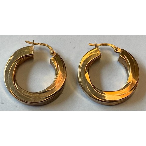 106 - 9ct GOLD PAIR OF LOOP EARRINGS, TOTAL WEIGHT APPROX 3.08g