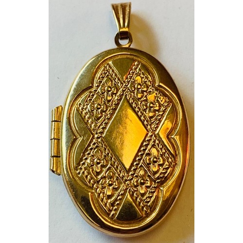107 - 9ct GOLD LOCKET, TOTAL WEIGHT APPROX 2.75g