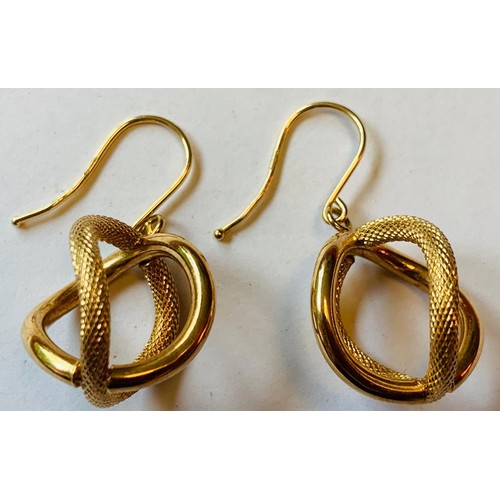 134 - 14kt PAIR OF DOUBLE LOOP EARRINGS, MILOR ITALY, TOTAL WEIGHT APPROX 2.86g