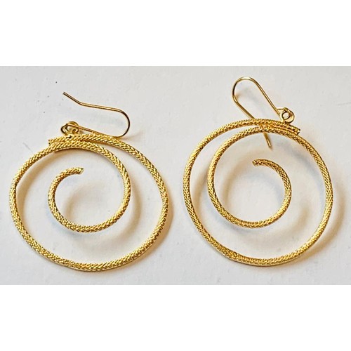 137 - 14kt GOLD PAIR OF LOOP EARRINGS, MILORD ITALY, TOTAL WEIGHT APPROX 1.75g