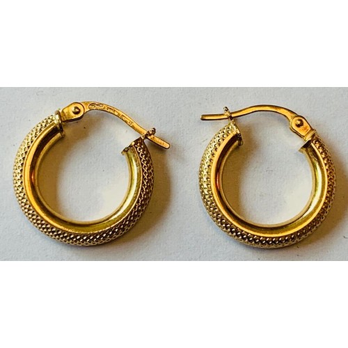 138 - 9ct GOLD PAIR OF LOOP EARRINGS, TOTAL WEIGHT APPROXIMATELY 1.73g