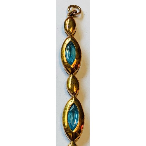 143 - 9ct GOLD BRACELET SET WITH SIX TOPAZ APPROX 1ct, APPROX 17.4cm LONG AND TOTAL WEIGHT APPROX 10.97g