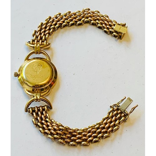 144 - GOLD COLOURED GUCCI WATCH WITH A 9ct GOLD BRACELET, TOTAL WEIGHT APPROX 27.74g