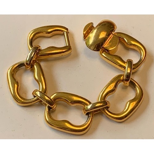 145 - VINTAGE GUCCI CHUNKY LINK BRACELET GOLD 92, MADE IN ITALY