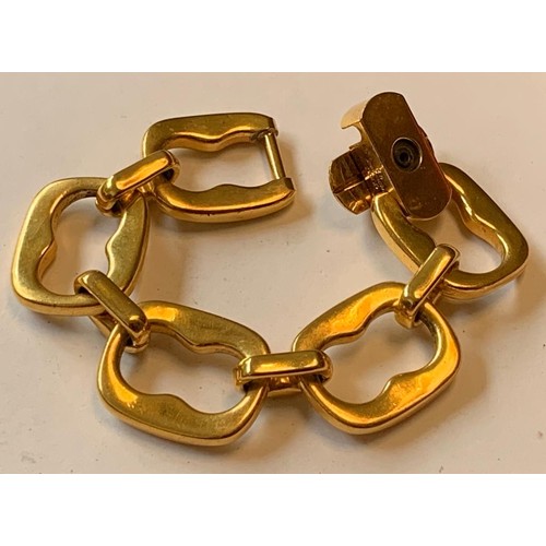 145 - VINTAGE GUCCI CHUNKY LINK BRACELET GOLD 92, MADE IN ITALY