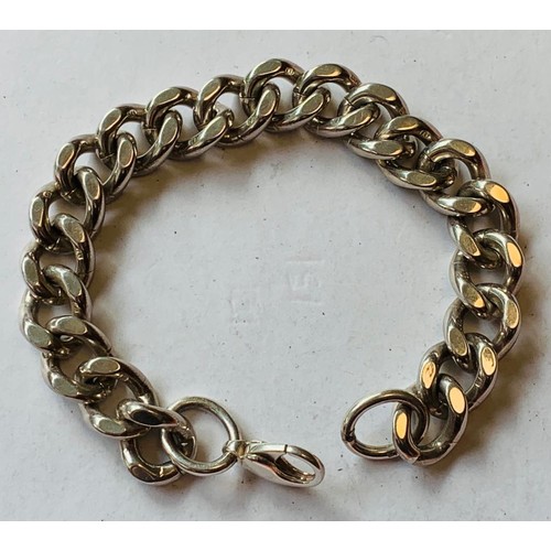 157 - STERLING SILVER CHAIN BRACELET, OPEN LENGTH 19.5CM, WEIGHT  51.77G