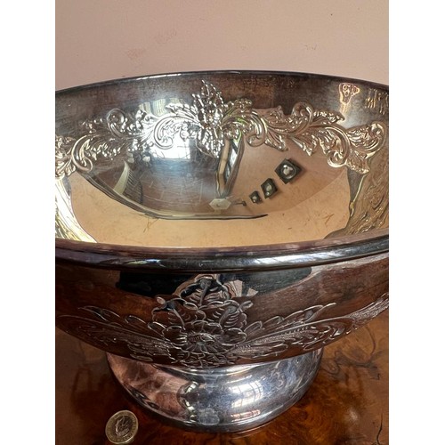 3 - HALLMARKED SILVER PUNCH BOWL, BIRMINGHAM ASSAY DATED 1975. WEIGHT APPROX. 2000G