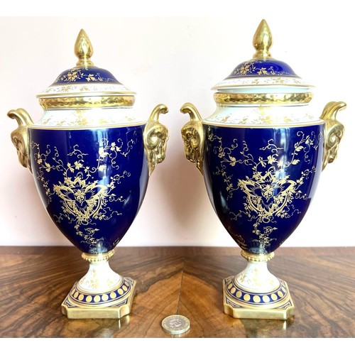 112 - PAIR OF COALPORT CERAMIC VASES - WESTMINSTER ABBEY AND ST PAUL'S CATHEDRAL, SIGNED NL AND KH. APPROX... 