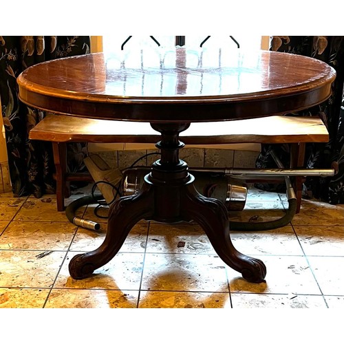 243 - MAHOGANY TIP TOP BREAKFAST TABLE, DIAMETER APPROX 102.5cm AND APPROX 70cm HIGH, PLUS OLD GOBLIN CYLI... 