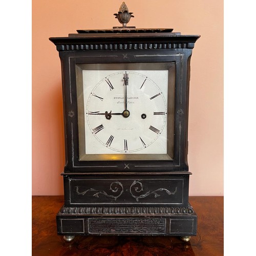 247 - BRACKET CLOCK IN ANTIQUE MANNER, BUNION AND GARDNER MARKET PLACE MANCHESTER, TOTAL APPROX 46cm W AND... 