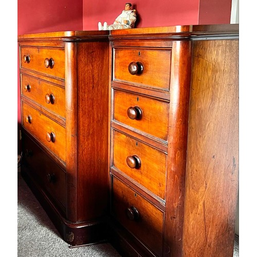 254 - POLISHED MAHOGANY CHEST AND A HALF WITH EIGHT DRAWERS, APPROX 108cm H x 123cm W x 54cm D