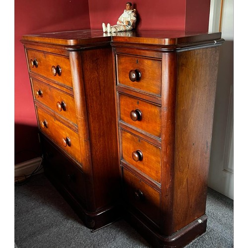 254 - POLISHED MAHOGANY CHEST AND A HALF WITH EIGHT DRAWERS, APPROX 108cm H x 123cm W x 54cm D