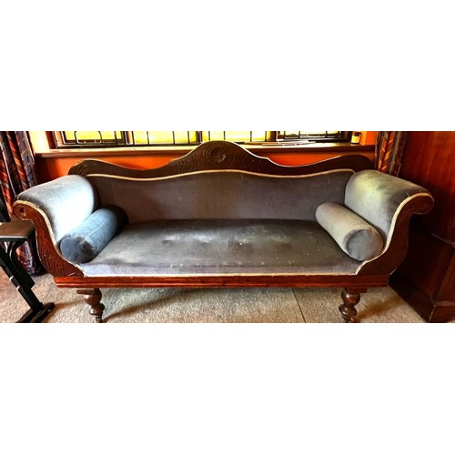 257 - CHAISE LONGUE, APPROX 200cm LONG, 68cm DEEP AD 97cm HIGH