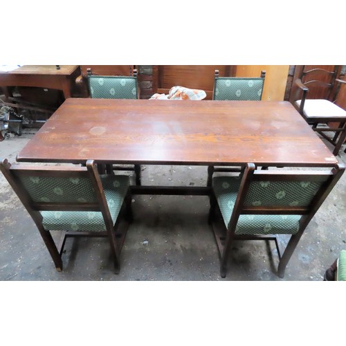 83 - Early 20th century oak refectory dining table, plus four dining chairs. Approx. 75.5cm H x 167.5cm W... 