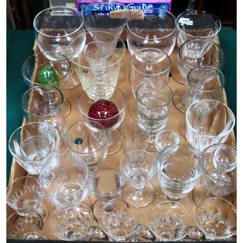 54 - Parcel of various 18th and 19th century etched and other glassware including paperweights etc