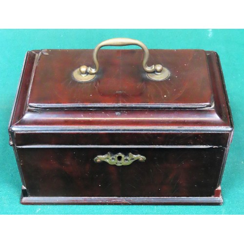 16 - 19th century mahogany tea caddy, with interior liners. Approx.