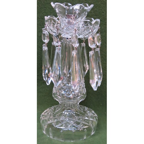 36 - Waterford Crystal candleabra with droplets. Approx.25cm H