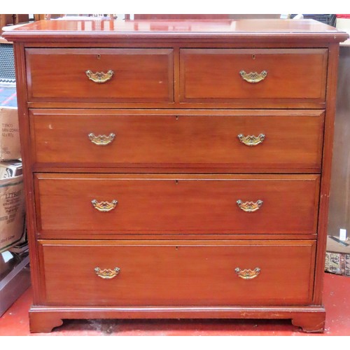 37 - Late 19th century mahogany two over three chest of drawers. Approx. 123cms H x 123cms W x 53cms D