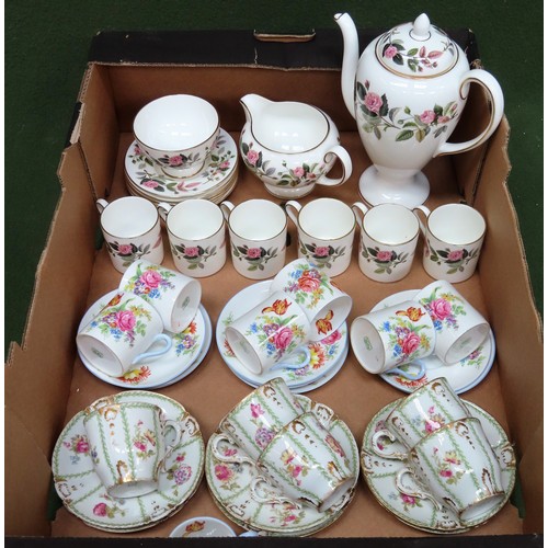 144 - Various part Coffee sets including Wedgwood, Shelley etc