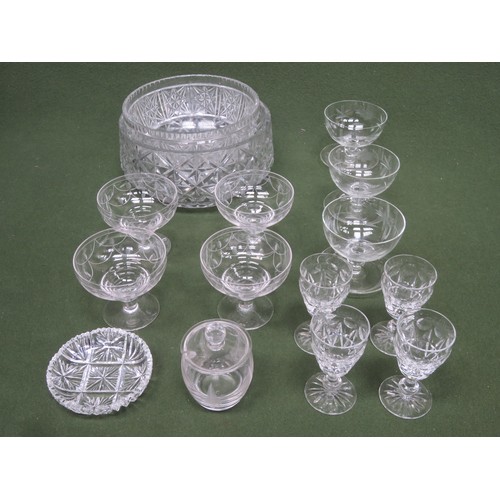 223 - Parcel of various glassware Inc. set of four Tudor stemmed glasses