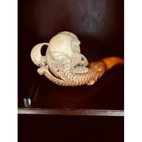 56 - SMALL SMOKER'S CABINET PLUS MEERSCHAUM PIPE